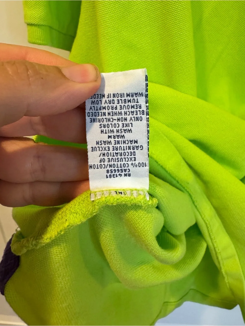Polo Ralph Lauren Neon Green Large Purple Pony Polo Shirt size XXL